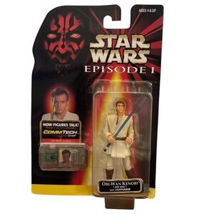 Star Wars Episode I Obi-Wan‎ Kenobi Jedi Duel Action Figure CommTech Hasbro New